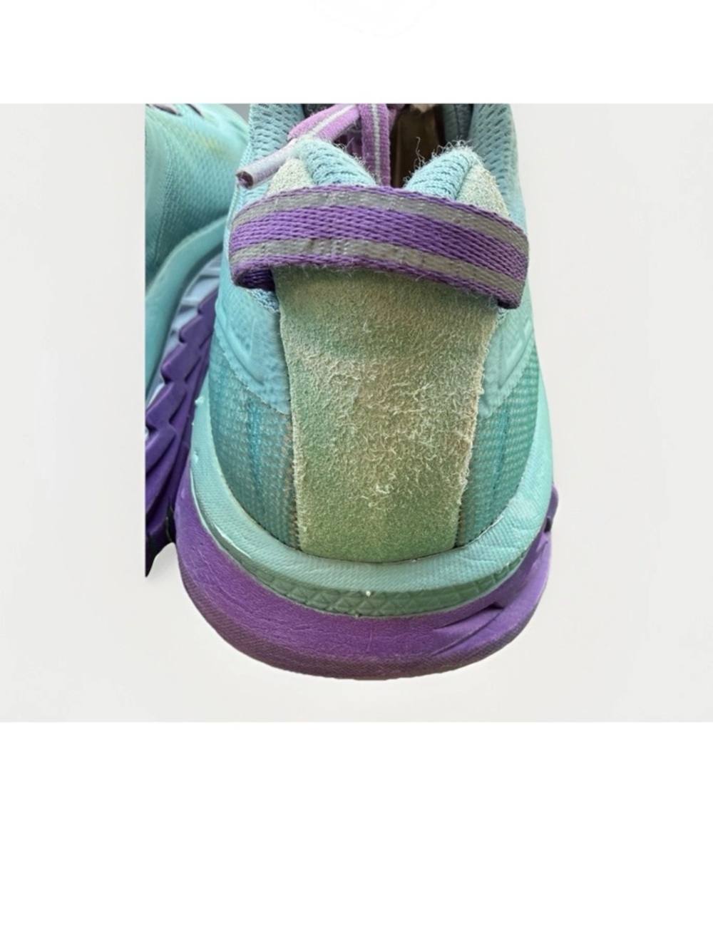 Hoka One One Womens Sz 9.5 Aqua Blue Purple Running Shoes Mesh Athletic Sneakers - Picture 9 of 16